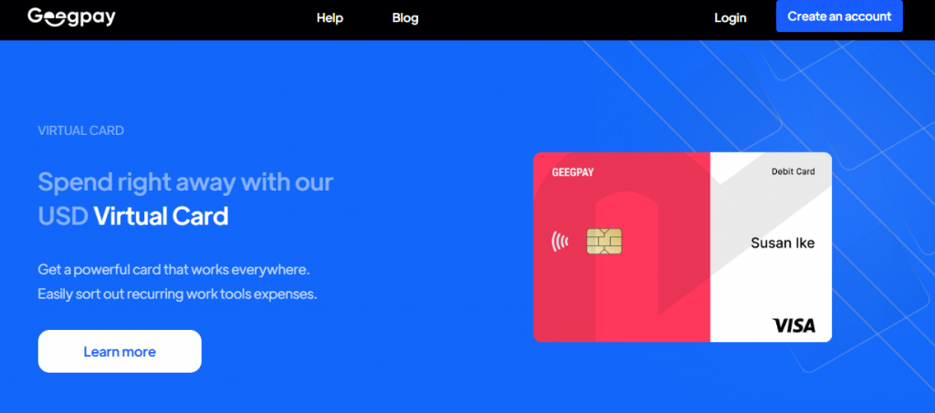 Geegpay Virtual Dollar Card