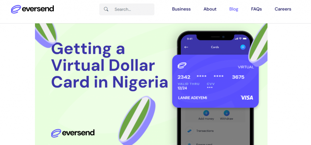 Eversend Virtual Dollar Card