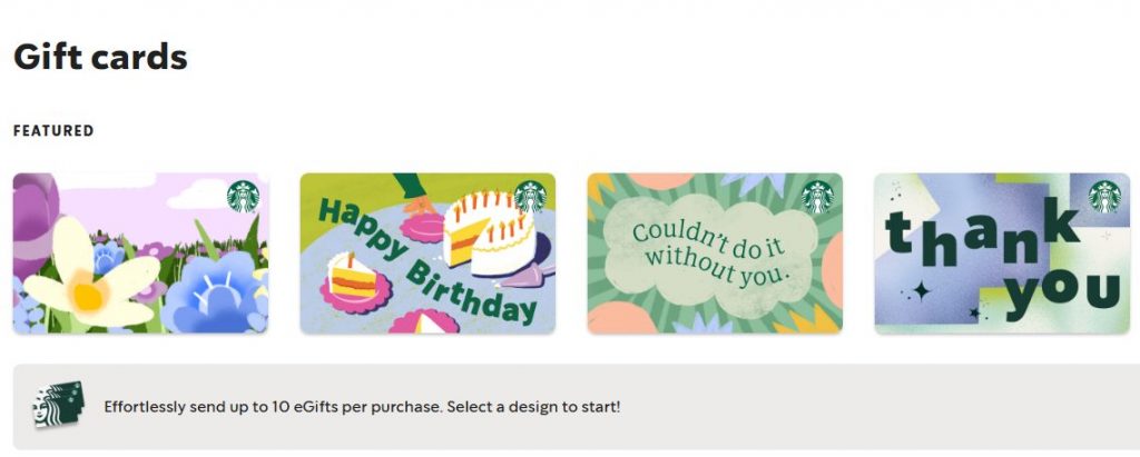 Starbuck Gift Card in Romania