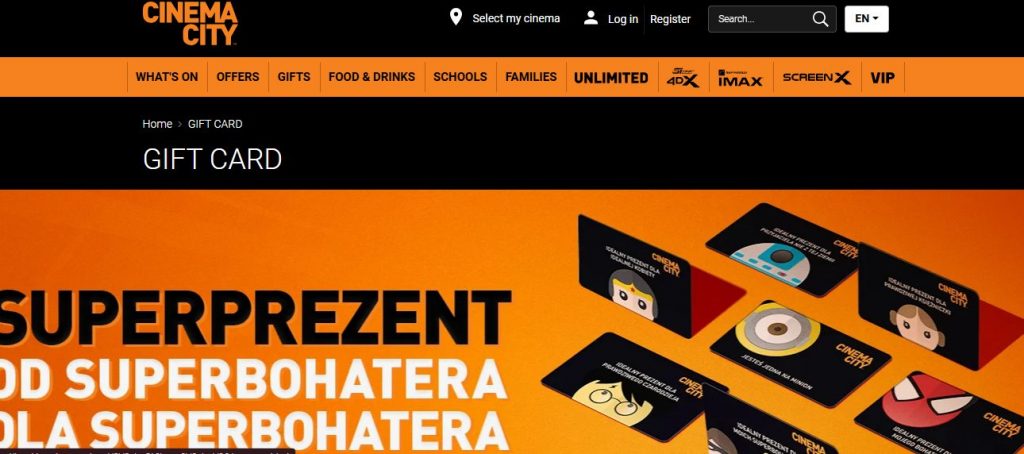 Cinema City Gift Card in Romania
